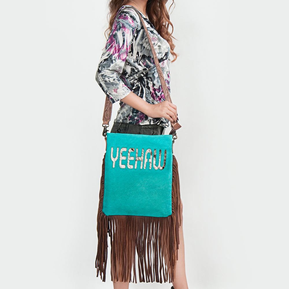 American Darling ADBGS192BG Messenger Hair-On Genuine Leather Women Bag Western Handbag Purse