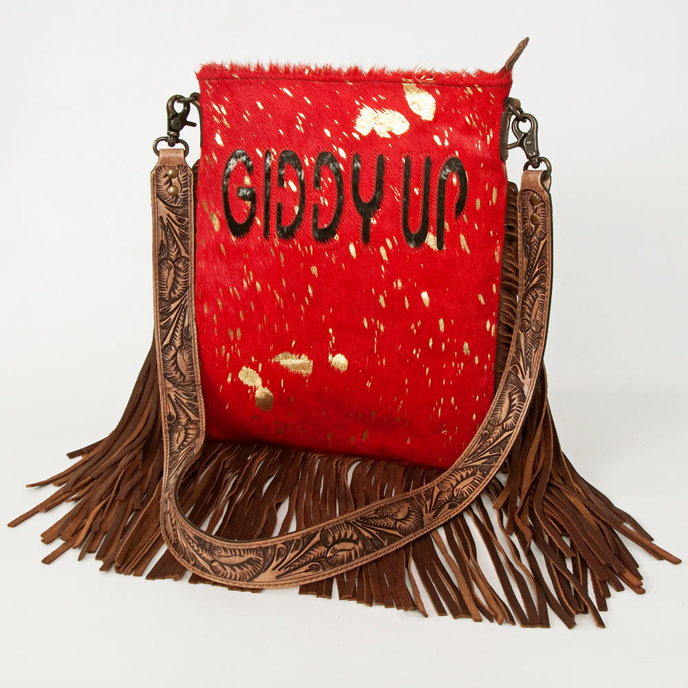 American Darling ADBGS192BH Messenger Hair-On Genuine Leather Women Bag Western Handbag Purse