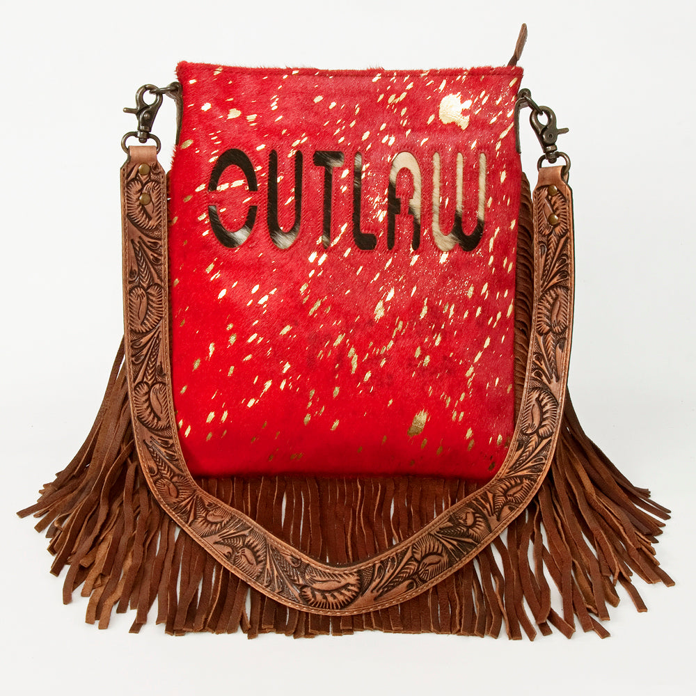 American Darling ADBGS192BK Messenger Hair-On Genuine Leather Women Bag Western Handbag Purse
