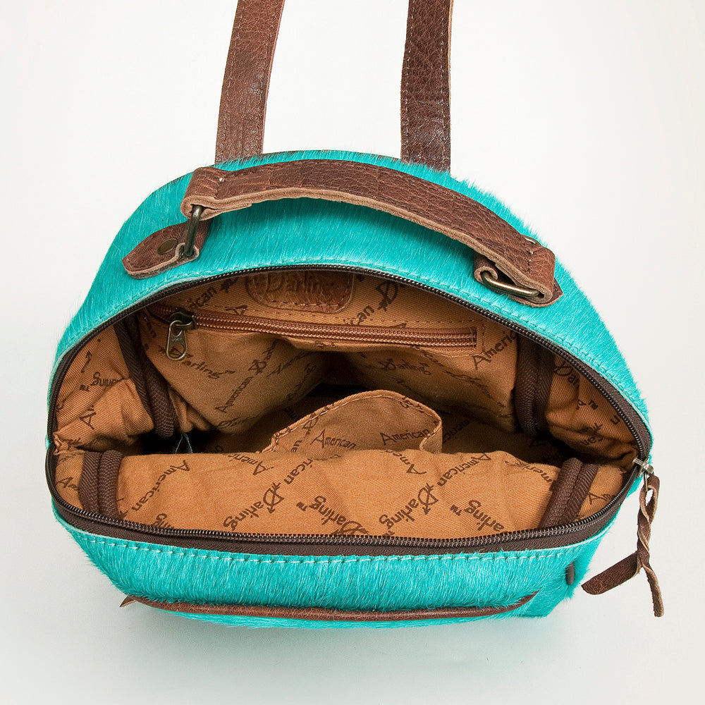 American Darling Hand Tooled Hair On Genuine Leather Women Bag Western Handbag Purse