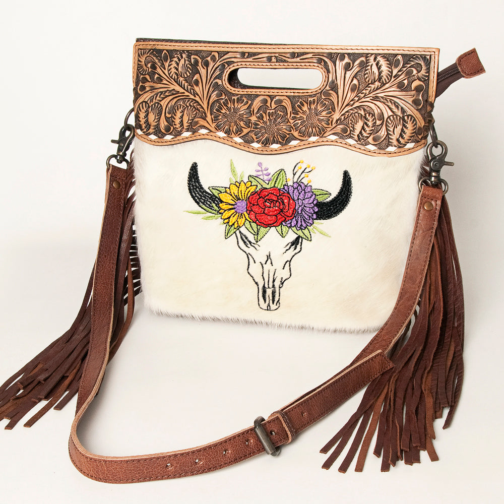 American Darling Clutch Hand Tooled Hair on Genuine Leather Western Women Bag Handbag Purse | Purses for Cute