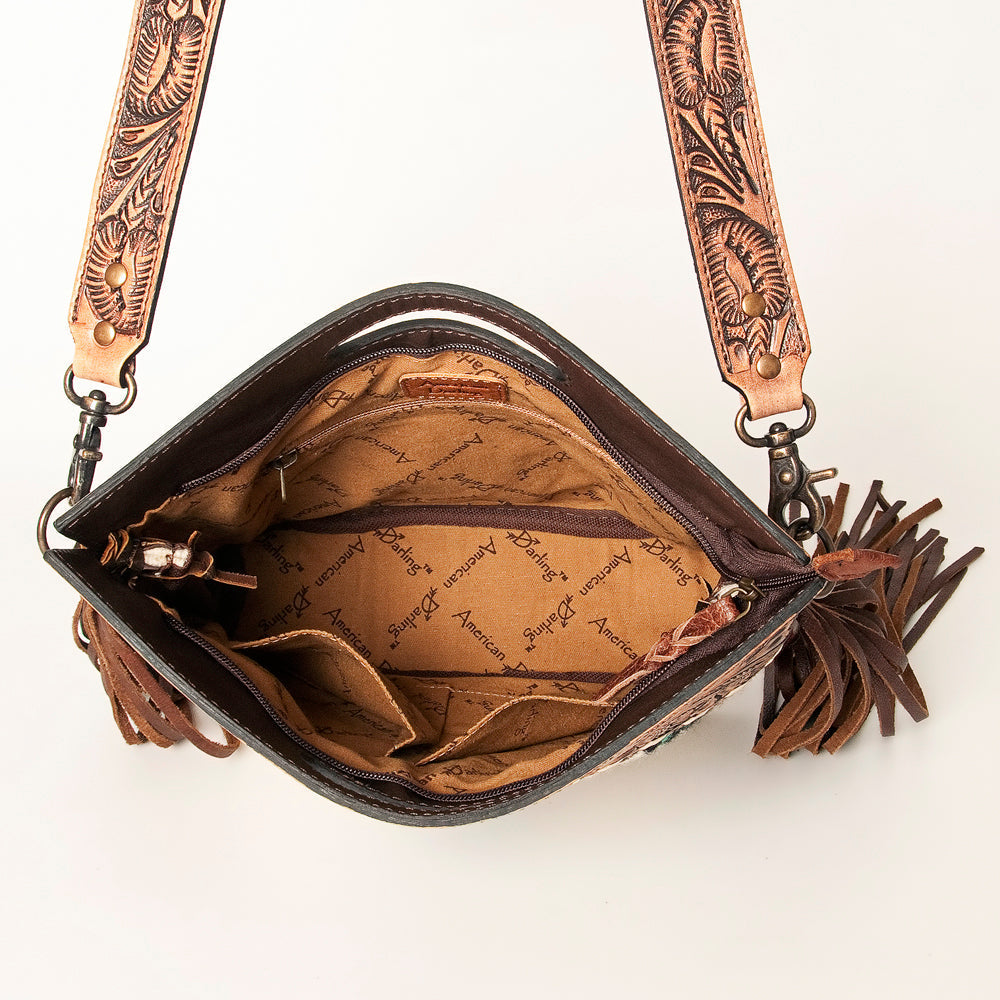 American Darling Clutch Hand Tooled Hair on Genuine Leather Western Women Bag Handbag Purse | Purses for Cute