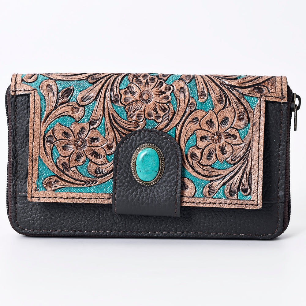 OHLAY WALLET Hand Tooled  Genuine Leather women bag western handbag purse