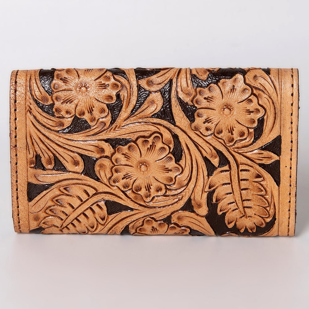 OHLAY WALLET Hand Tooled  Genuine Leather women bag western handbag purse