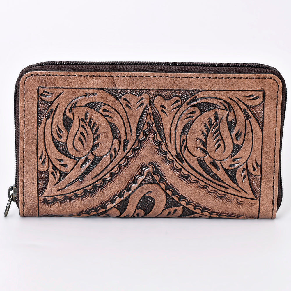 OHLAY WALLET Hand Tooled  Genuine Leather women bag western handbag purse