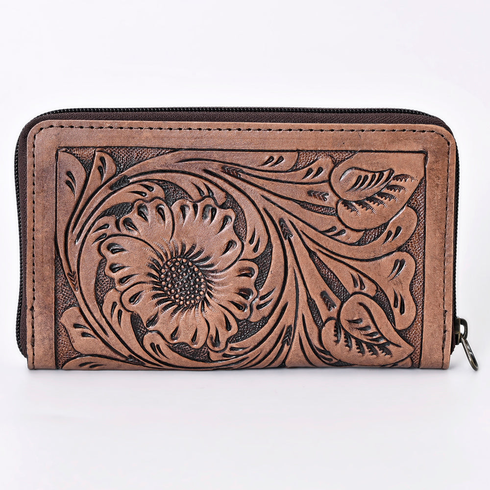 OHLAY WALLET Hand Tooled  Genuine Leather women bag western handbag purse
