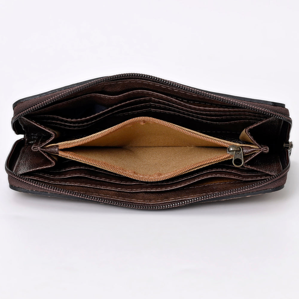 OHLAY WALLET Hand Tooled  Genuine Leather women bag western handbag purse
