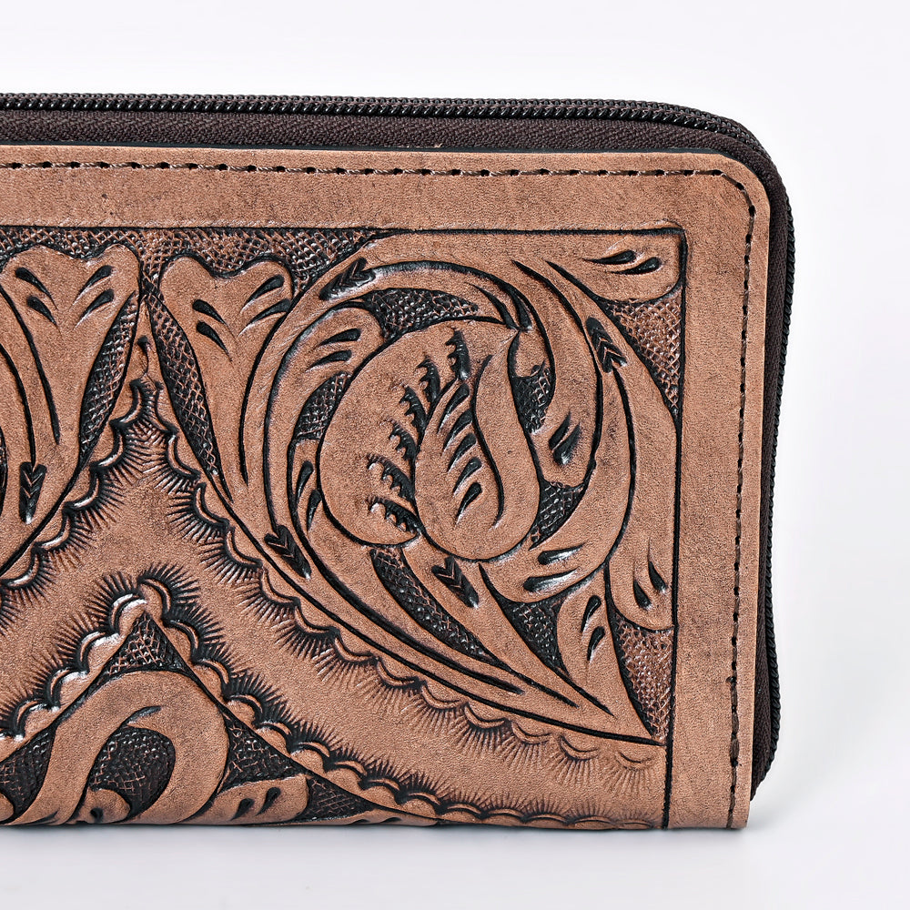 OHLAY WALLET Hand Tooled  Genuine Leather women bag western handbag purse