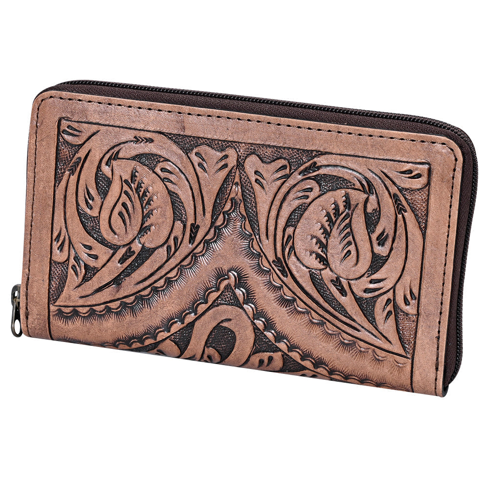 OHLAY WALLET Hand Tooled  Genuine Leather women bag western handbag purse