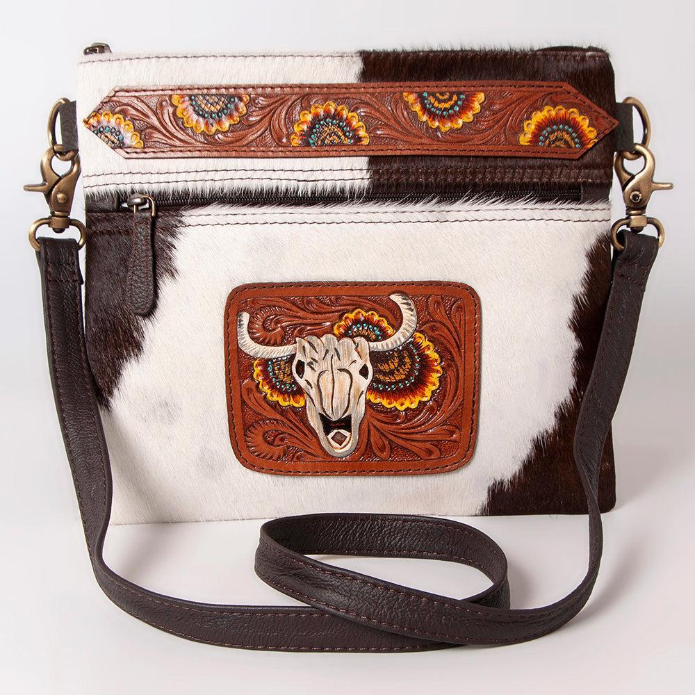Ohlay Bags KBK114 Clutch Hand Tooled Hair-On Genuine Leather Women Bag Western Handbag Purse