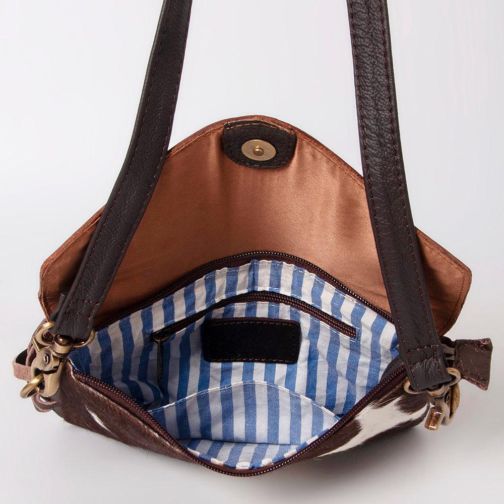 Ohlay Bags KBK120 Envelope Hand Tooled Hair-On Genuine Leather Women Bag Western Handbag Purse