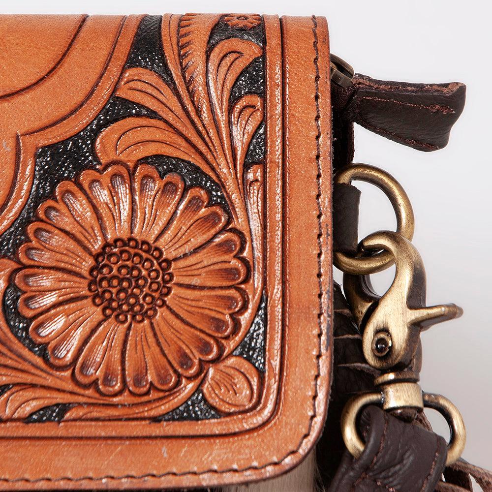 Ohlay Bags KBK123 Clutch Hand Tooled Hair-On Genuine Leather Women Bag Western Handbag Purse