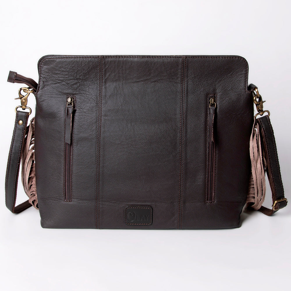 Ohlay Bags KBA107 Cross Body I Hand Tooled Hair-On Genuine Leather Women Bag Western Handbag Purse