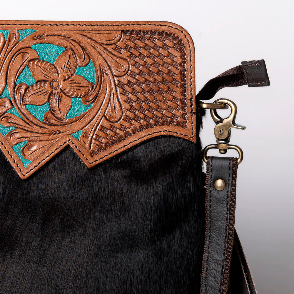 Ohlay Bags KBA107 Cross Body I Hand Tooled Hair-On Genuine Leather Women Bag Western Handbag Purse