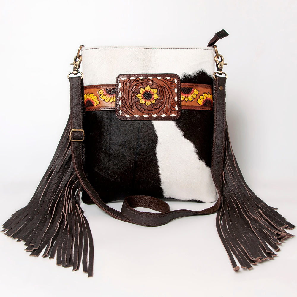 Ohlay Bags KBA110 Cross Body I Hand Tooled Hair-On Genuine Leather Women Bag Western Handbag Purse