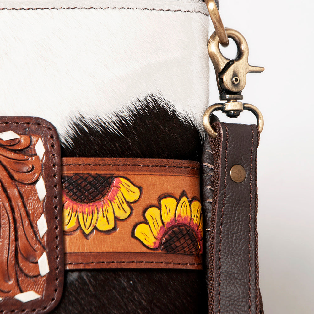 Ohlay Bags KBA110 Cross Body I Hand Tooled Hair-On Genuine Leather Women Bag Western Handbag Purse