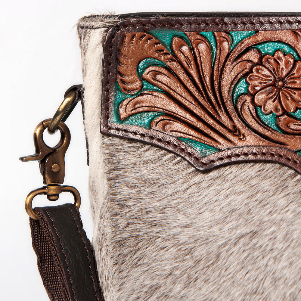 Ohlay Bags KBA112 Cross Body I Hand Tooled Hair-On Genuine Leather Women Bag Western Handbag Purse