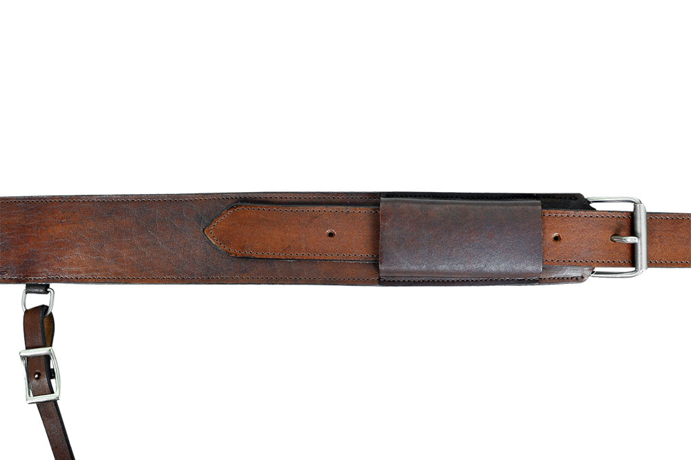 Comfytack Horse Saddle Flank Cinch Girth Handtooled Leather W/ Billets Antique Brown