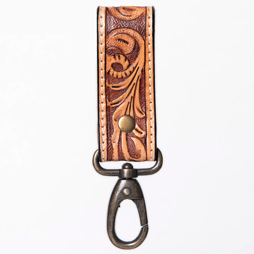 American Darling ADKR210D Hand Tooled Carved Genuine Leather Keyring