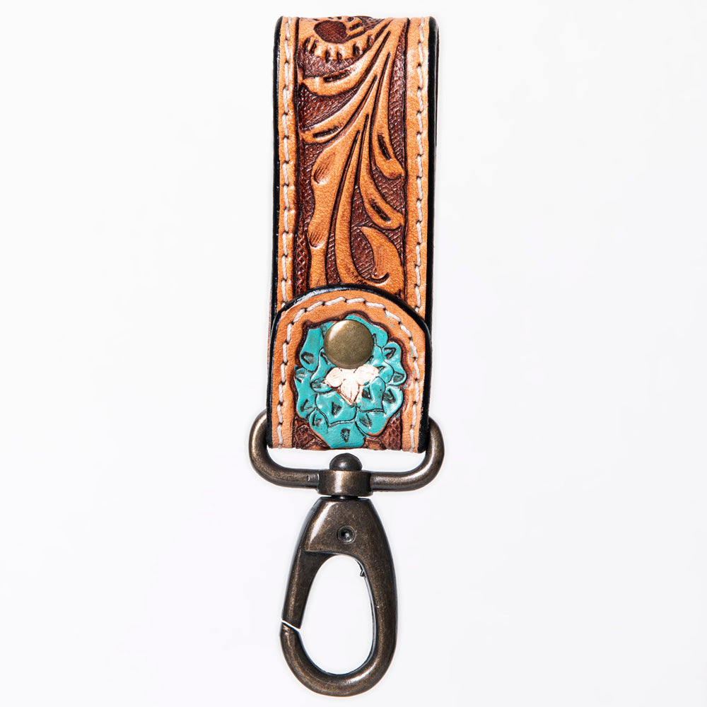 American Darling ADKR210D Hand Tooled Carved Genuine Leather Keyring