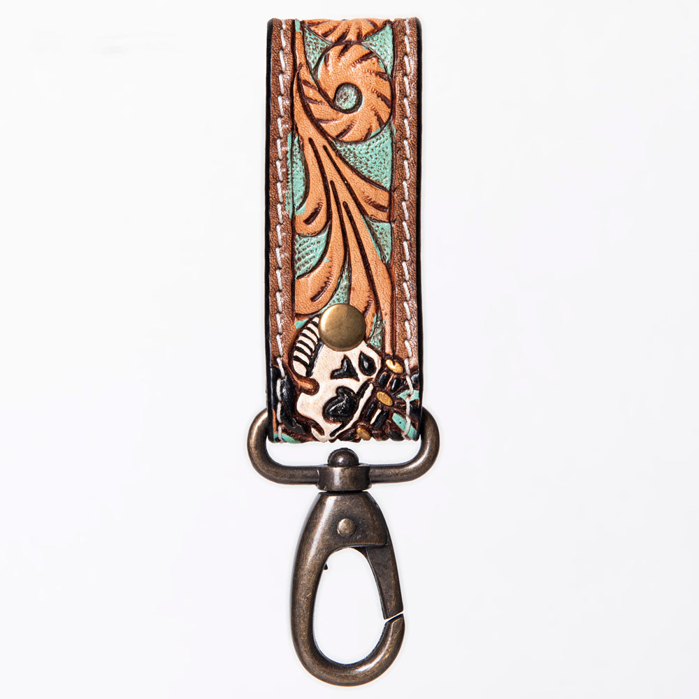 American Darling ADKR210E Hand Tooled Carved Genuine Leather Keyring