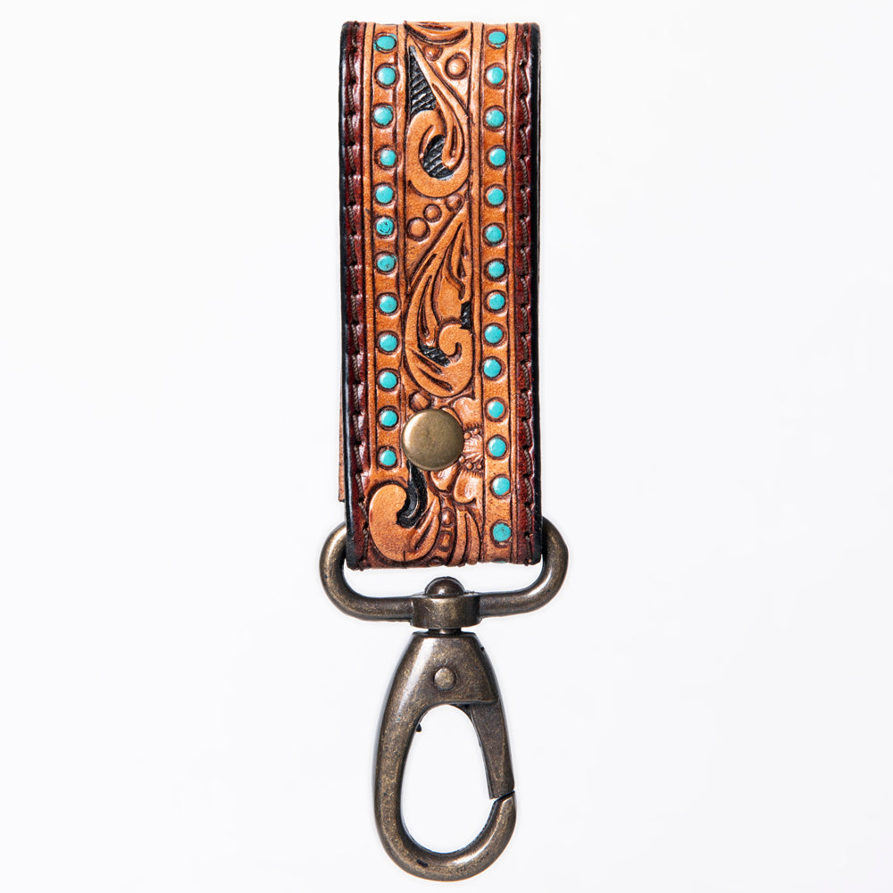 American Darling ADKR210J Hand Tooled Carved Genuine Leather Keyring