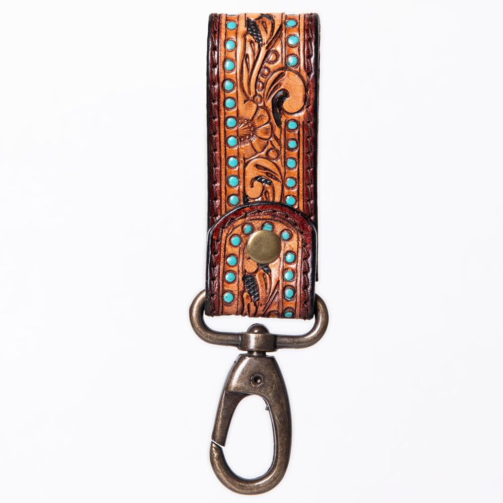 American Darling ADKR210J Hand Tooled Carved Genuine Leather Keyring