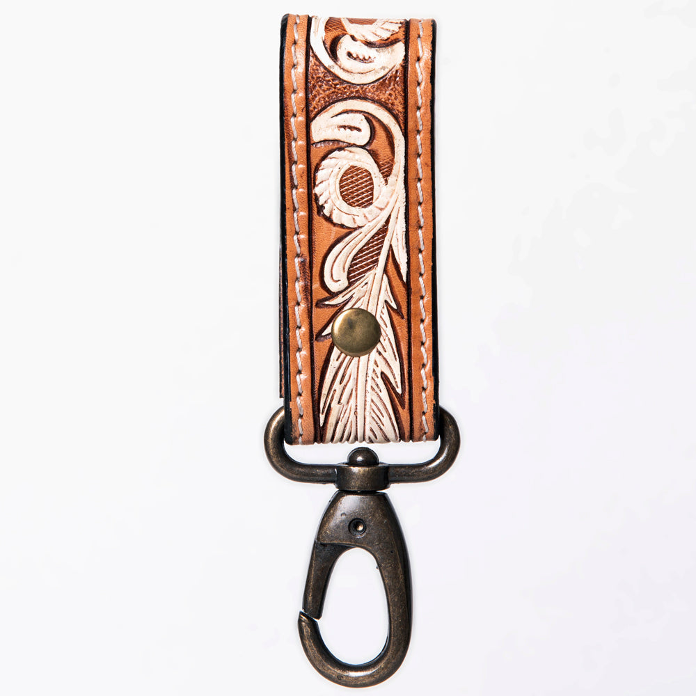 American Darling ADKR210M Hand Tooled Carved Genuine Leather Keyring