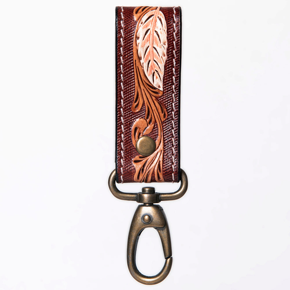 American Darling ADKR210R Hand Tooled Carved Genuine Leather Keyring