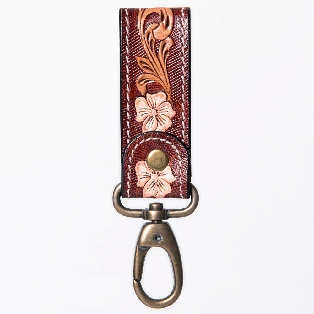 American Darling ADKR210R Hand Tooled Carved Genuine Leather Keyring