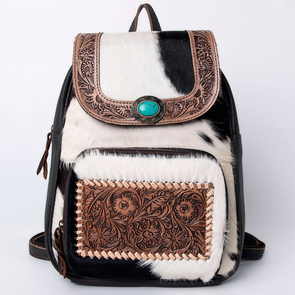 OHLAY SKBG158 Backpack Hand Tooled Hair-On Genuine Leather women bag western handbag purse