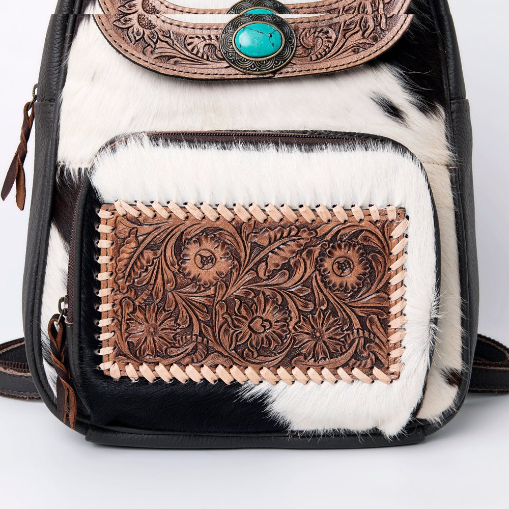 OHLAY SKBG158 Backpack Hand Tooled Hair-On Genuine Leather women bag western handbag purse