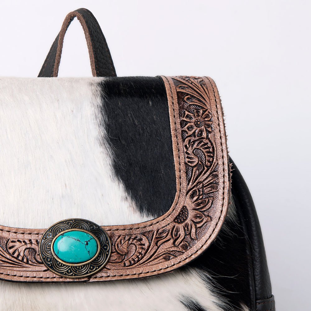 OHLAY SKBG158 Backpack Hand Tooled Hair-On Genuine Leather women bag western handbag purse