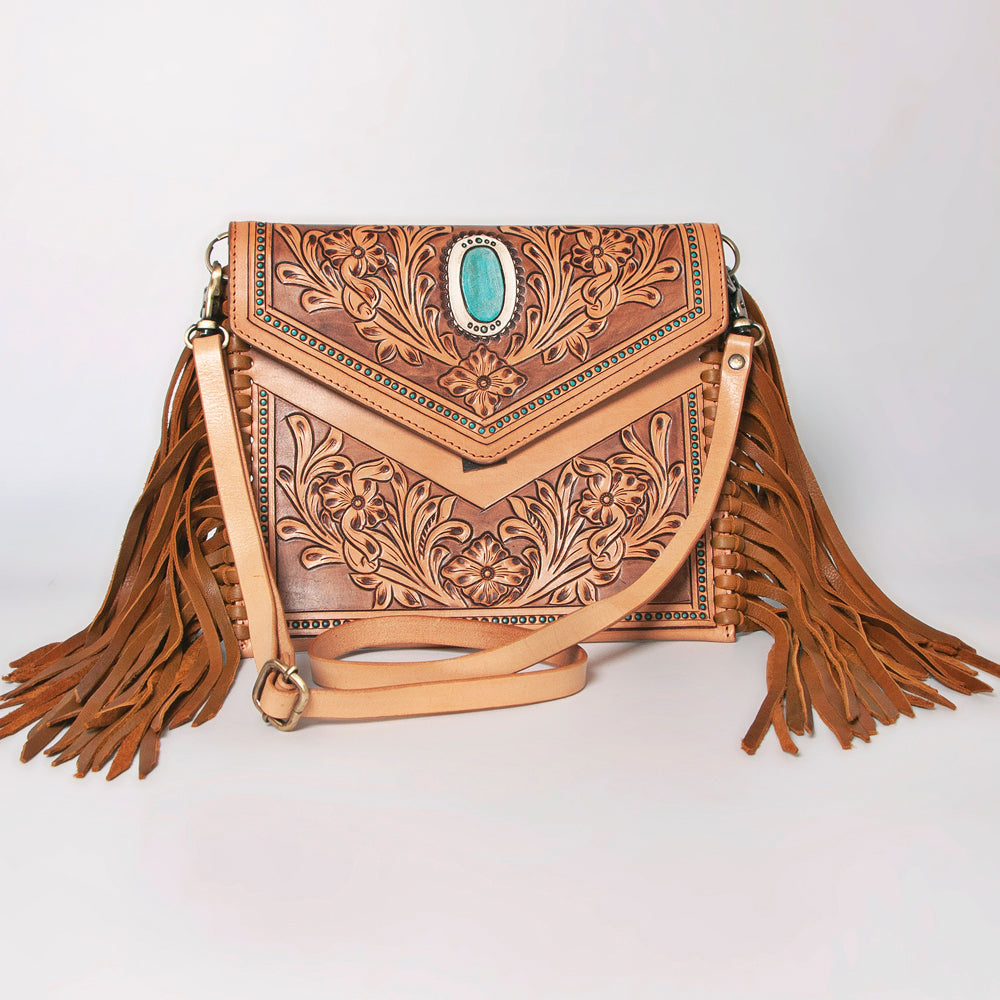 American Darling Envelope Hand Tooled Genuine Leather Women Bag Western Handbag Purse