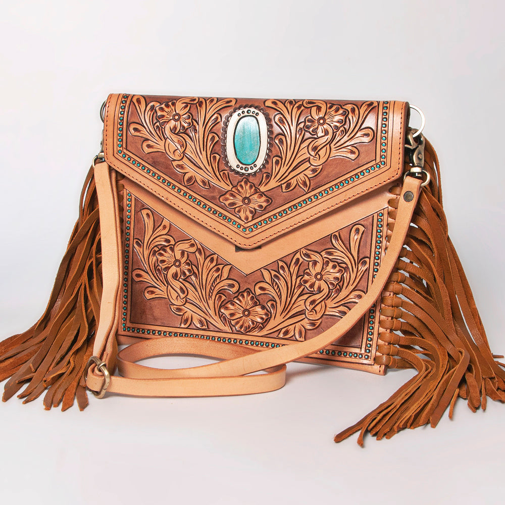 American Darling Envelope Hand Tooled Genuine Leather Women Bag Western Handbag Purse