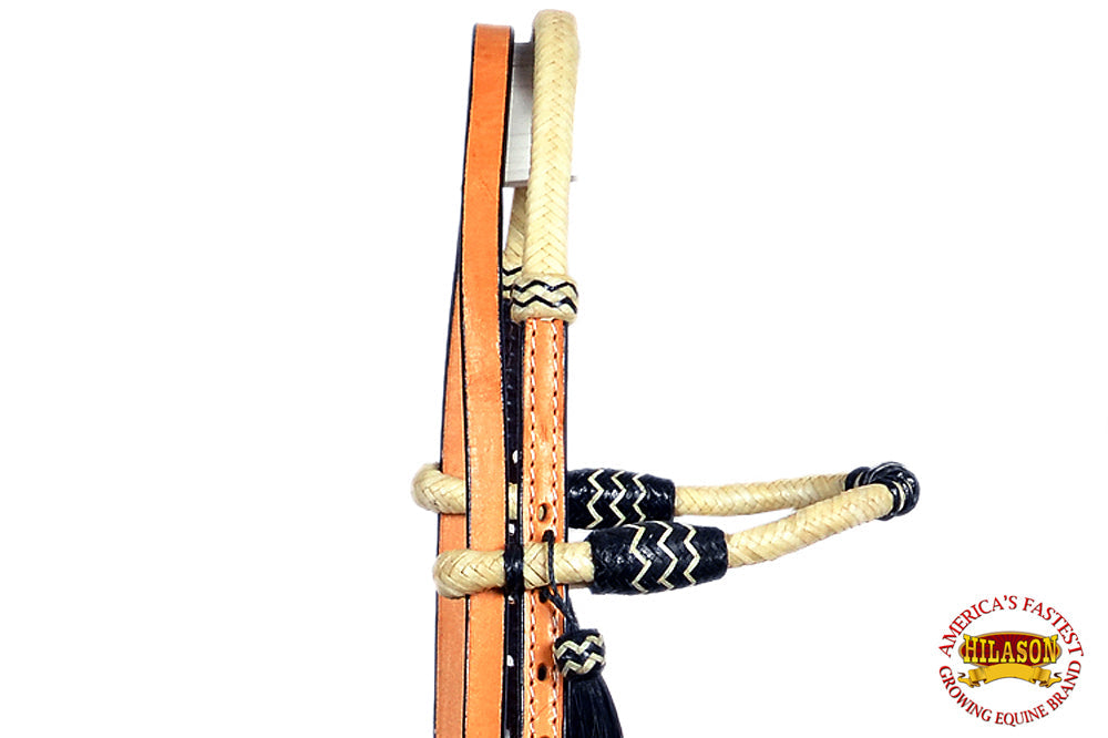 HILASON Western Horse Headstall Tack Bridle American Leather Bitless Rein