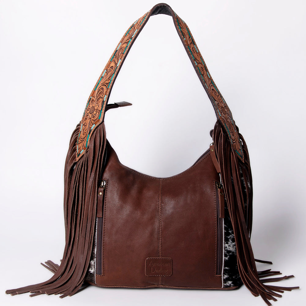 American Darling Hobo Hand Tooled Hair-On Genuine Leather Women Bag Western Handbag Purse