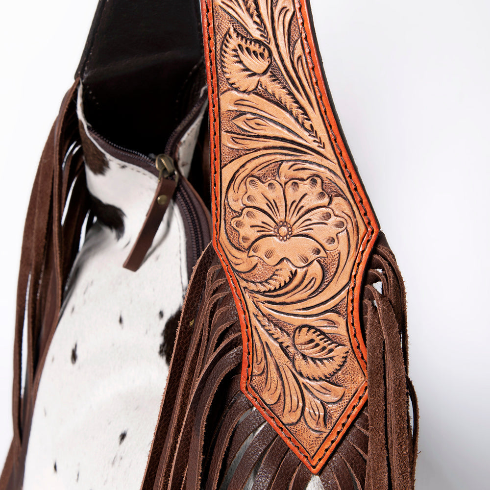 American Darling Hobo Hand Tooled Hair-On Genuine Leather Women Bag Western Handbag Purse