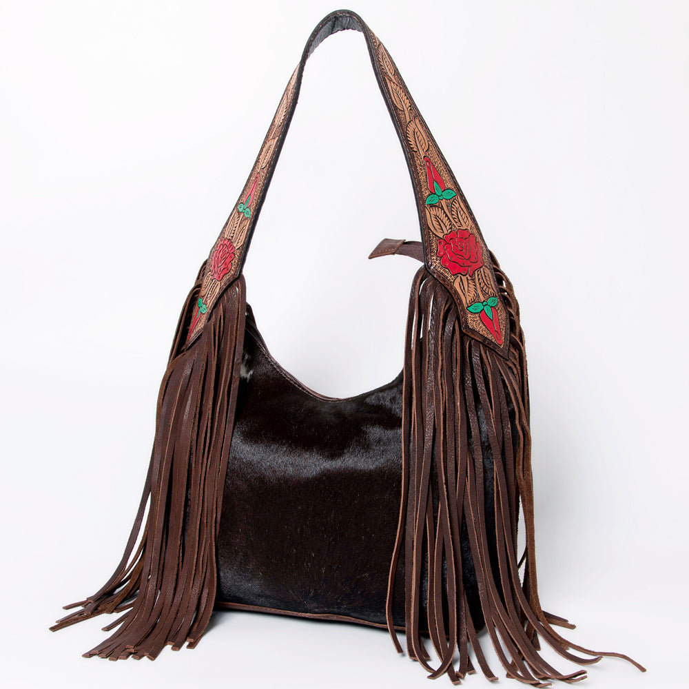 American Darling Hobo Hand Tooled Hair-On Genuine Leather Women Bag Western Handbag Purse