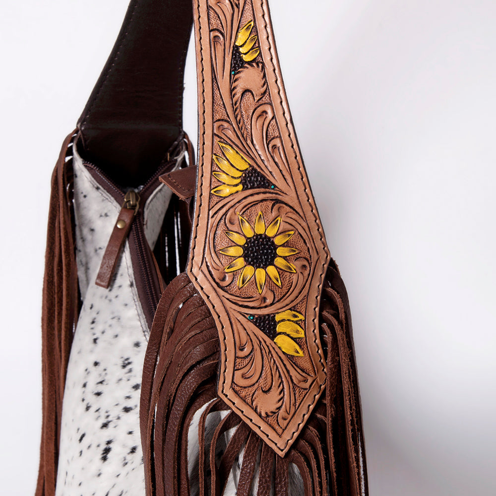 American Darling Hobo Hand Tooled Hair-On Genuine Leather Women Bag Western Handbag Purse