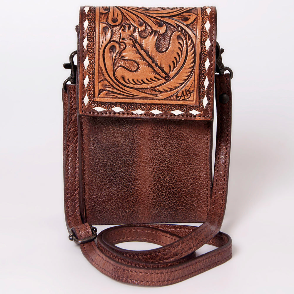 American Darling CELL PHONE HOLDER Hand Tooled Hair-on Genuine Leather women bag western handbag purse