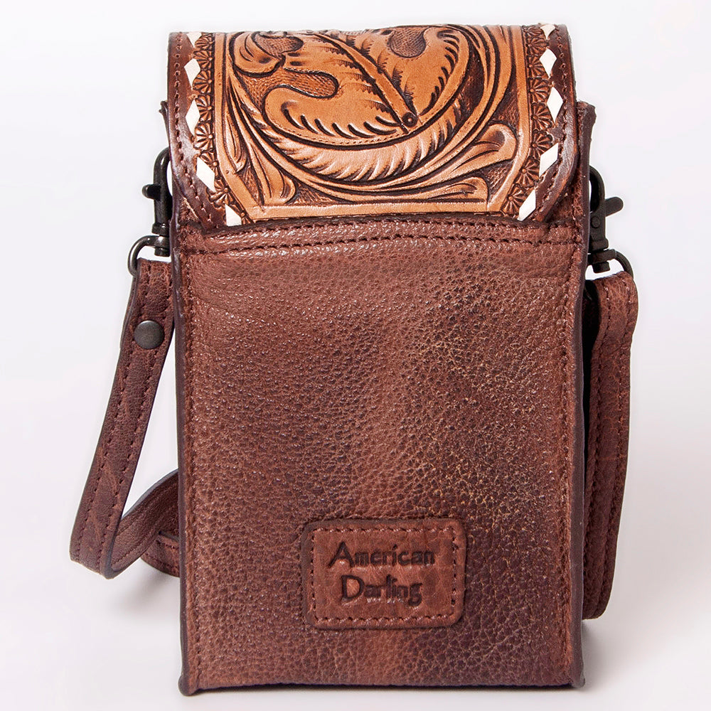 American Darling CELL PHONE HOLDER Hand Tooled Hair-on Genuine Leather women bag western handbag purse
