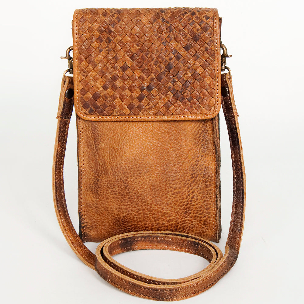 Never Mind Nmbgm134A Cell Phone Holder Vintage Handmade Genuine Cowhide Leather Women Bag Western Handbag Purse