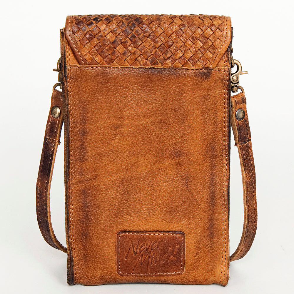 Never Mind Nmbgm134A Cell Phone Holder Vintage Handmade Genuine Cowhide Leather Women Bag Western Handbag Purse