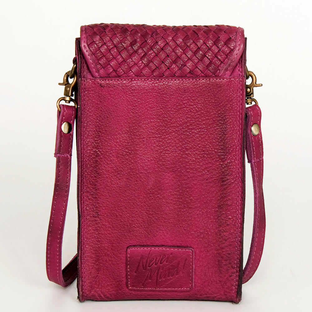 Never Mind Nmbgm134C Cell Phone Holder Vintage Handmade Genuine Cowhide Leather Women Bag Western Handbag Purse