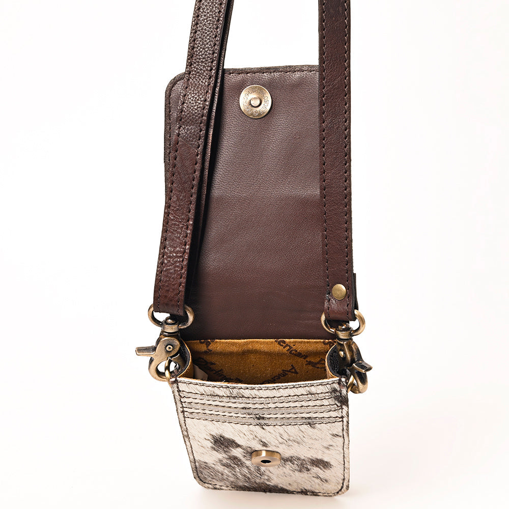 American Darling Hand Tooled Hair On Genuine Leather Women Bag Western Handbag Purse