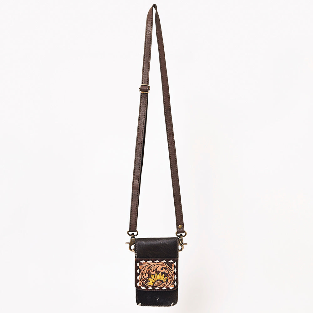 American Darling Hand Tooled Hair On Genuine Leather Women Bag Western Handbag Purse