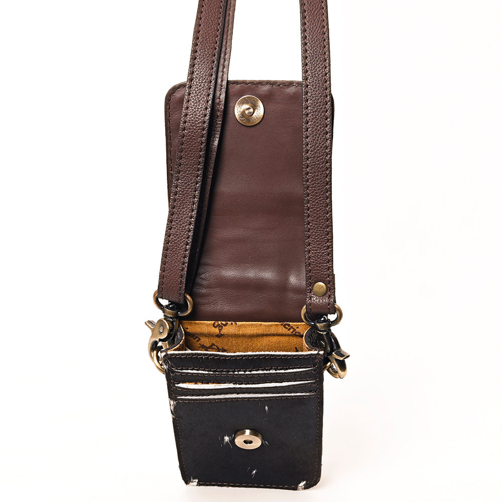 American Darling Hand Tooled Hair On Genuine Leather Women Bag Western Handbag Purse