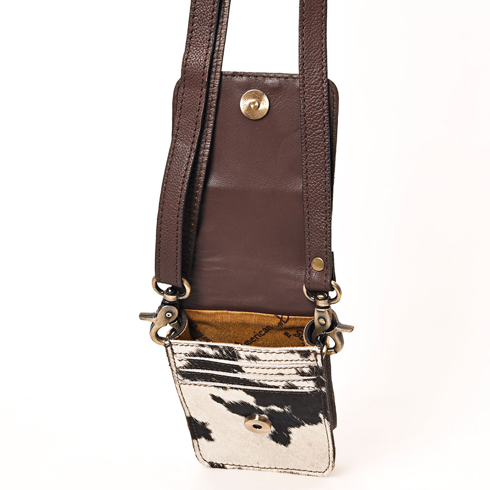 American Darling Hand Tooled Hair On Genuine Leather Women Bag Western Handbag Purse