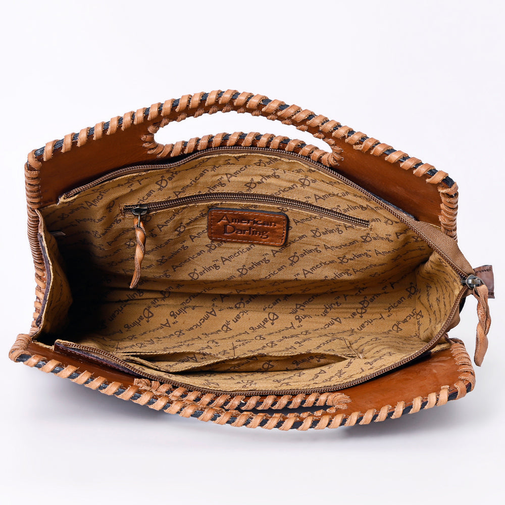 American Darling ADBGZ660 Clutch Hand Tooled Genuine Leather Women Bag Western Handbag Purse